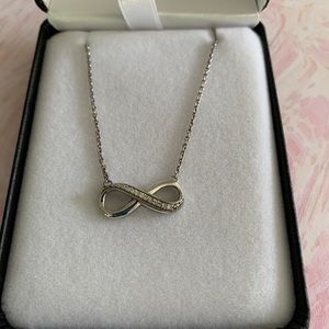 Infinity Diamond Pendant in Sterling Silver